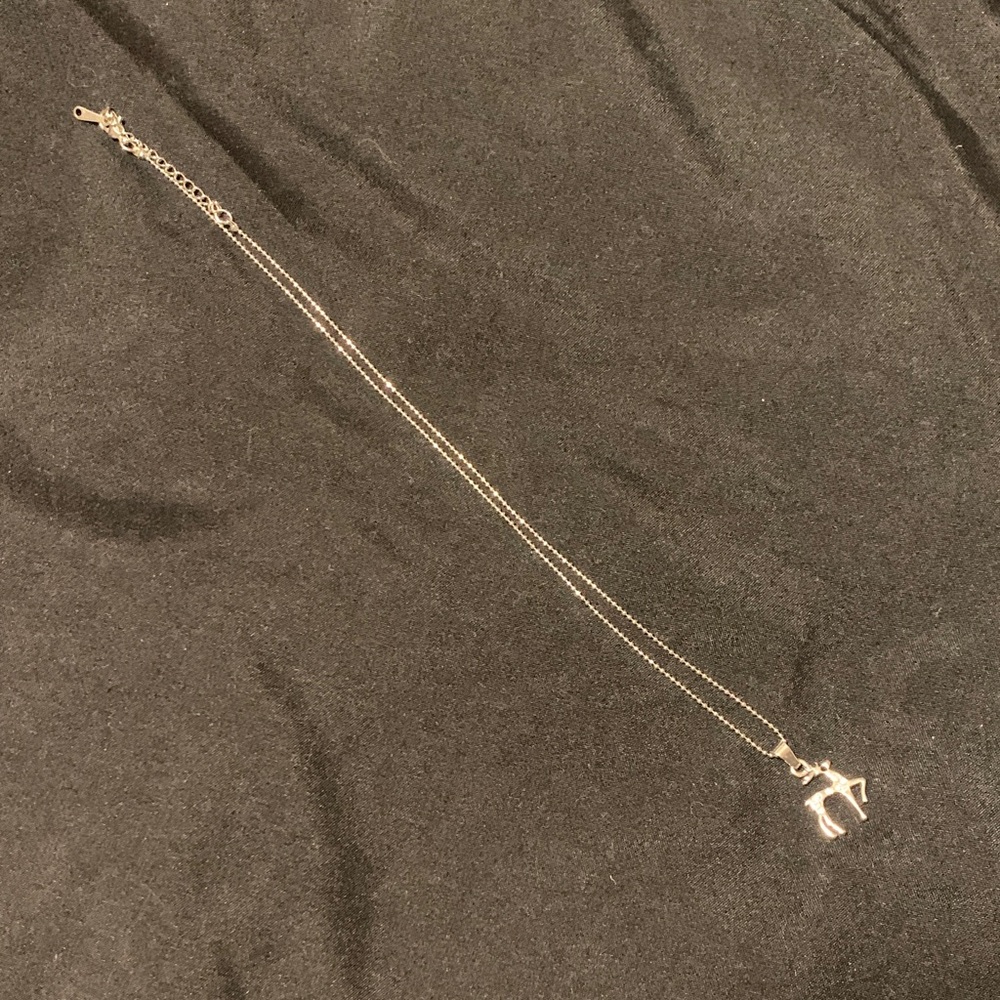 Silver Color Necklace with Reindeer
